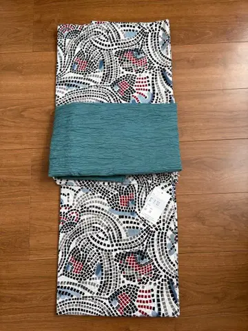 새상품 니코 앤티크 유카타 헤코 오비 2점 세트 튤립 모자이크