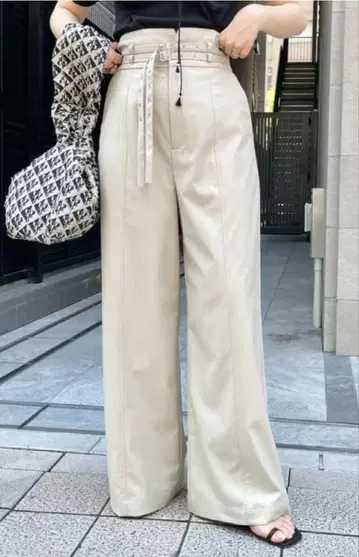 하이웨스트 더블 벨트 팬츠