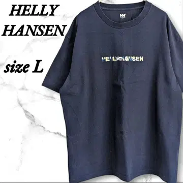 헬리한센 반팔 T셔츠 로고 자수 착용감 고급 러프 L 범용 깔끔함