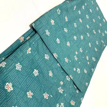 기모노 청록색 꽃무늬