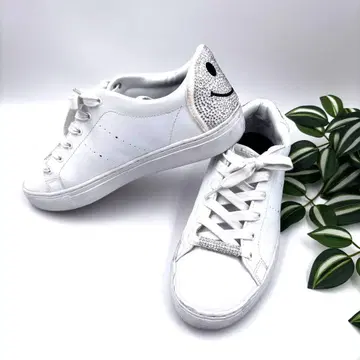 SKECHERS 스케쳐스 스니커즈 화이트 스마일 비쥬 25cm