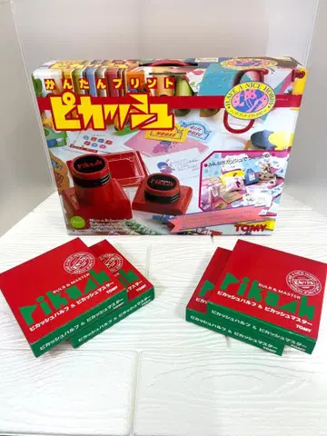 레어, 미사용 간편 프린트 피카슈 (그린) 레트로 당시 물건 쇼와