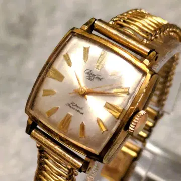 사용감 있음 시티즌 수동 와인딩 여성용 각진 금 골드 작동