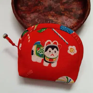 빈티지 원단 파우치 핸드메이드 쇼와 레트로 이누하리코 타이샤