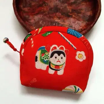 빈티지 원단 파우치 핸드메이드 쇼와 레트로 이누하리코 타이샤