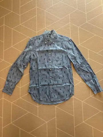 Gitman Bros 버튼 다운 셔츠 올 패턴 사이즈 S 블루 미국제