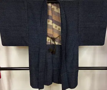 남성용 카스리 면 겉옷 깃털 안감 문양 패턴 기모노 레트로