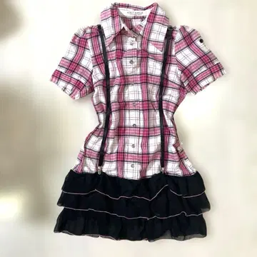 y2k 00s 헤이세이 갸루 여자 단 프릴 체크 펑크 라메 그런지