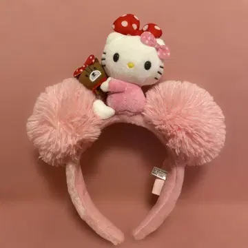 유니버설 스튜디오 재팬 헬로키티 머리띠 핑크 폼폼