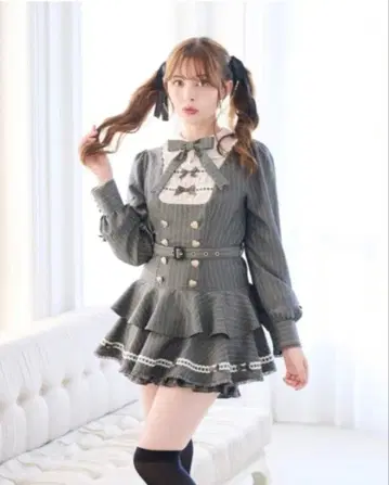 리즈리사 핀스트라이프 2WAY 셋업 그레이