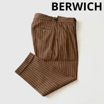 BERWICH 스코치 린넨 스트레치 스트라이프 팬츠