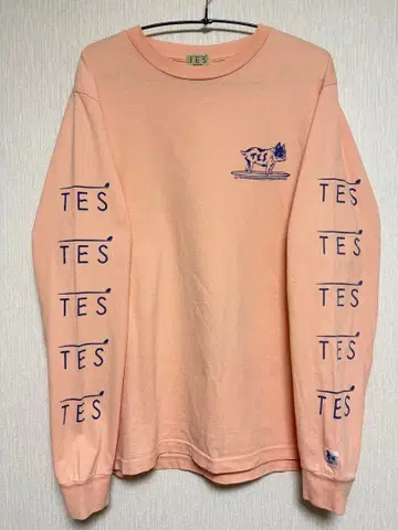 TES 엔드리스 써머 긴팔 T셔츠 롱T 소매 프린트 핑크 일본제