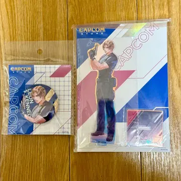 바이오하자드 레온 아크릴 스탠드 홀로그램 캔뱃지 실타 치세 캡콤