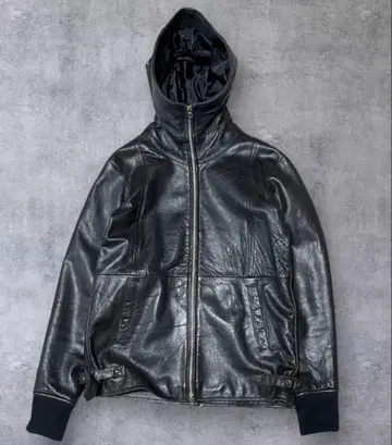 opium 다크웨어 레더 후디