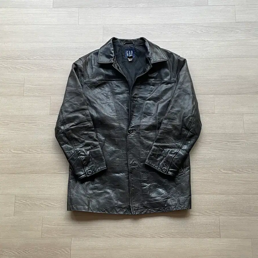 90s OLD GAP leather jacket car coat 極美品 GAP（ギャップ） 90'S GAP Leather Car Coat BLACK/XL 90年代 レザー