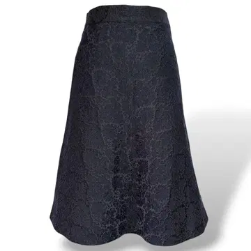 니코앤드 여성용 롱 스커트 플레어 A라인 자수 네이비