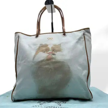 새상품급 Anya Hindmarch 아냐 토트백 고양이 프린트