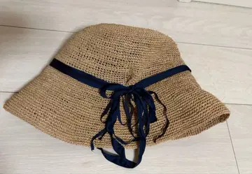 CA4LA 밀짚모자 네이비 리본
