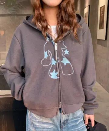 Openshut 스타일 토끼 귀 후드티