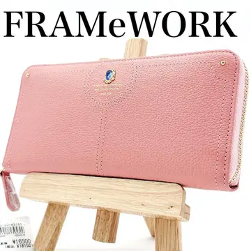 현행 모델 FRAMeWORK 리토스 장지갑 핑크 라운드 지퍼