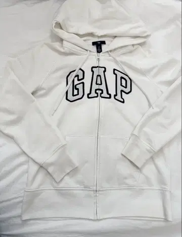 GAP 화이트 풀 집업 후드티 S 사이즈 속기모