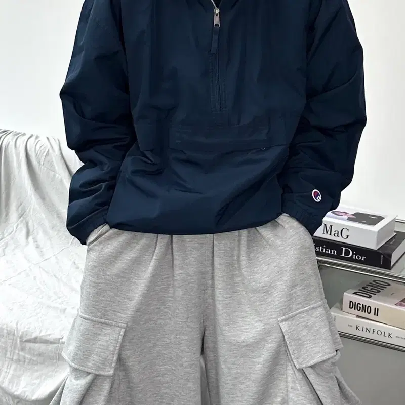 챔피온 어센틱 네이비 아노락 L