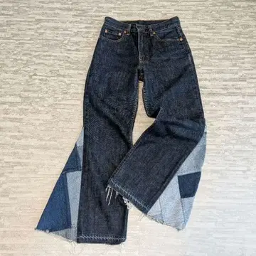 Levi's 505 플레어 리메이크 데님 패치워크 Y2K 그런지