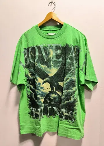 2XL LA 구매 아이템 Firstrow 워시 그린 스컬 T셔츠