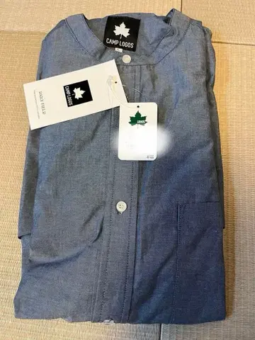 CAMP LOGOS 남성용 노카라 셔츠 L 사이즈 새상품