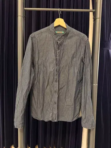 새상품급 CASEY CASEY 밴드 카라 셔츠 S 데님 블루 프랑스제