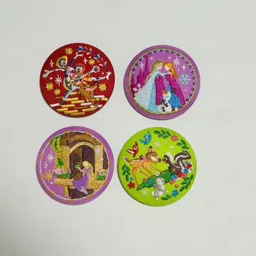 디즈니 캐릭터 자수 캔뱃지 비스킷 2