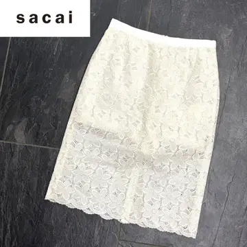 [새상품급] sacai luck 사카이 럭 스캘럽 레이스 스커트 꽃무늬