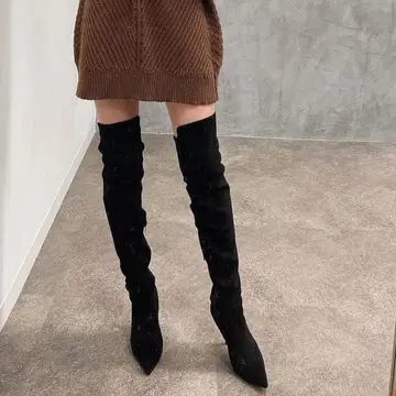 eimy 타이트 스트레치 니하이 부츠