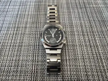 agnes b. 손목시계 크로노그래프 블랙 남성용 멋진 작동 확인 완료