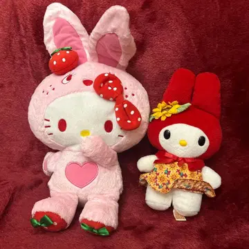 헬로키티 마이멜로디 봉제 인형 스트로베리 해바라기 헤이세이 레트로