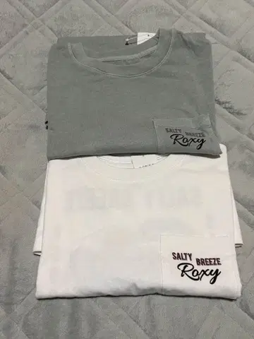 록시 반팔 백 프린트 포켓 T셔츠 2장 세트