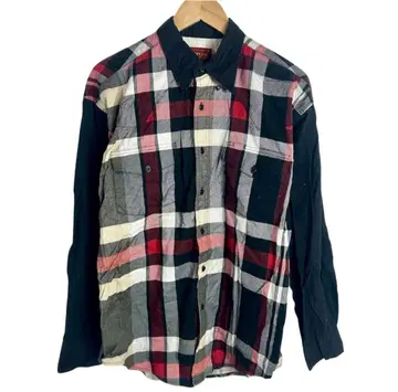 90s 빈티지 랭글러 계열 체크 셔츠 블랙 레드 구제 의류