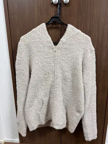 BAREFOOT DREAMS 풀 집업 후드 부착 스웨터 M 베이지