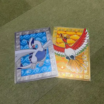 레어 포켓몬 센터 금은 클리어 파일 2장 세트 루기아 호우오우