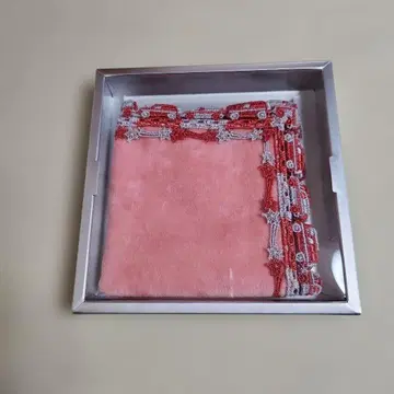 치카자와 레이스 벤츠 타월 손수건 핑크