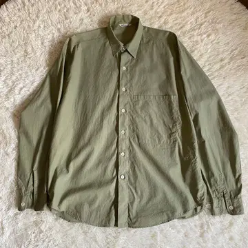 [ AURALEE ] 워시드 핀스 트윌 빅 셔츠