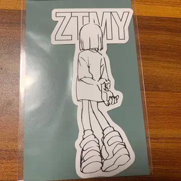 ZTMY 계속 한밤중이면 좋을 텐데 빅 로고 스티커 니라짱 화이트 2
