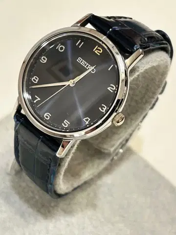 SEIKO 세이코 복각 골드 페더 남성용 쿼츠 손목시계 작동품