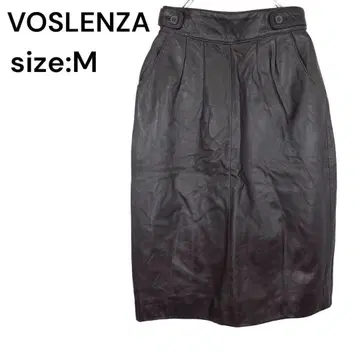 VOSLENZA 스커트 무릎 기장 M 양가죽 가죽 멋스러운 택 포함