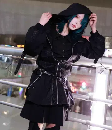 axes femme 자카드 절개 블루종 POETIQUE