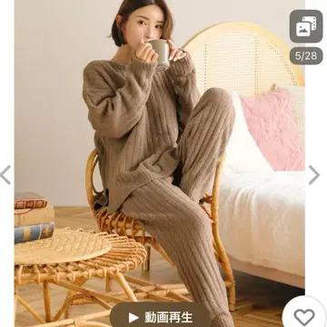 aimerefeel 브라운 니트 룸웨어