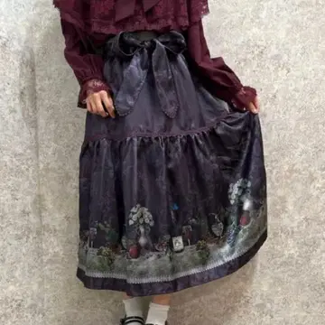 axesfemme 엑시즈팜 와인 스커트 롱 스커트 귀여운