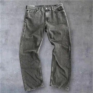 H&M 배기 데님 워시드 그레이 스트릿 y2k