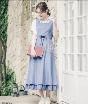 axes femme 디즈니 미녀와 야수 원피스 점프 스커트 마을 아가씨