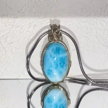 대형 라리마 와이어 펜던트 탑 체인 925 각인